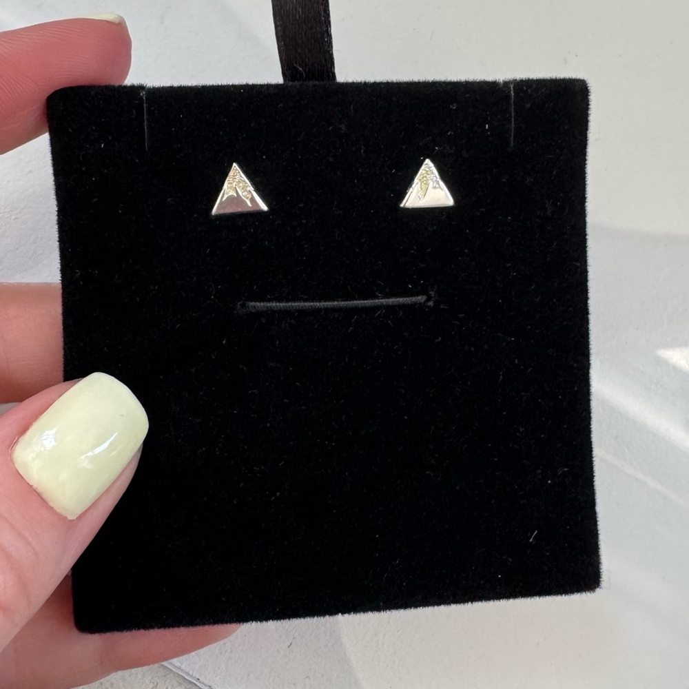 Sterling Silver 925 Triangle Stud Earrings